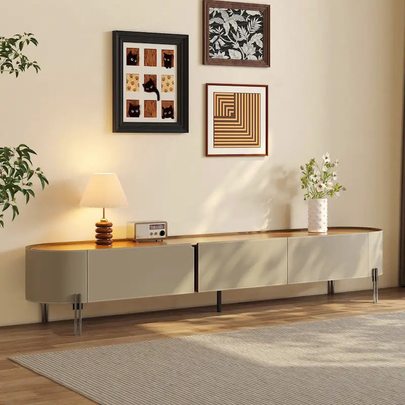Mid Century Modern Nightstand Side Table with Storage Shelf - 15.8x11.8x21.7
