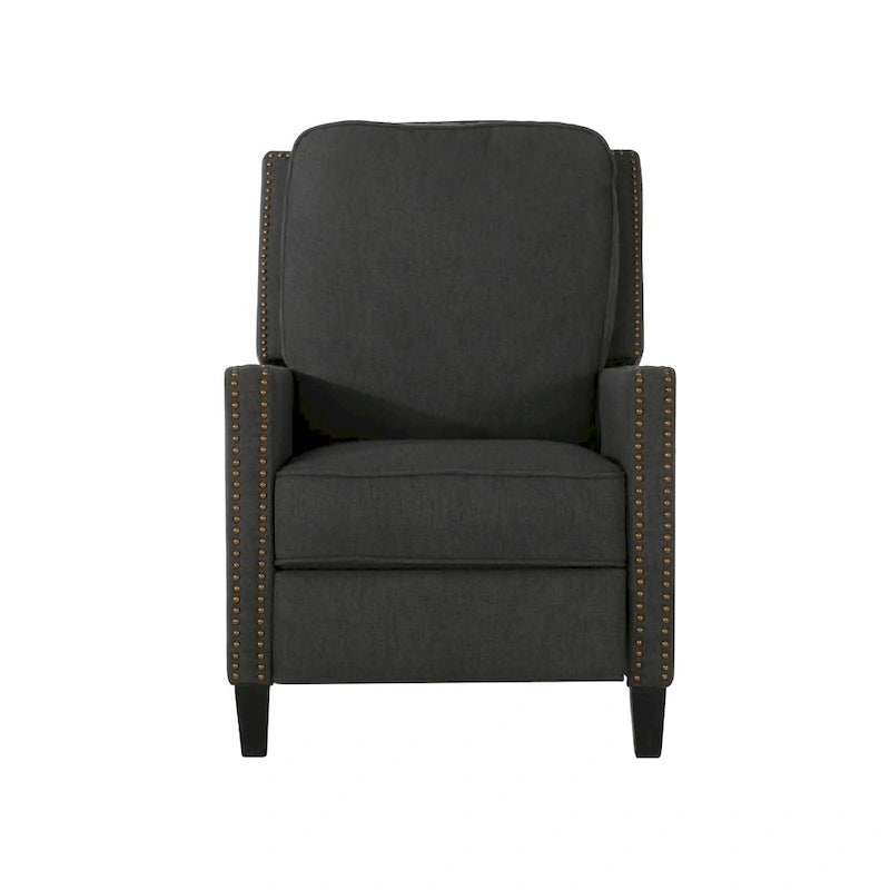 Traditional Fabric Pushback Recliner with Nailhead Trim