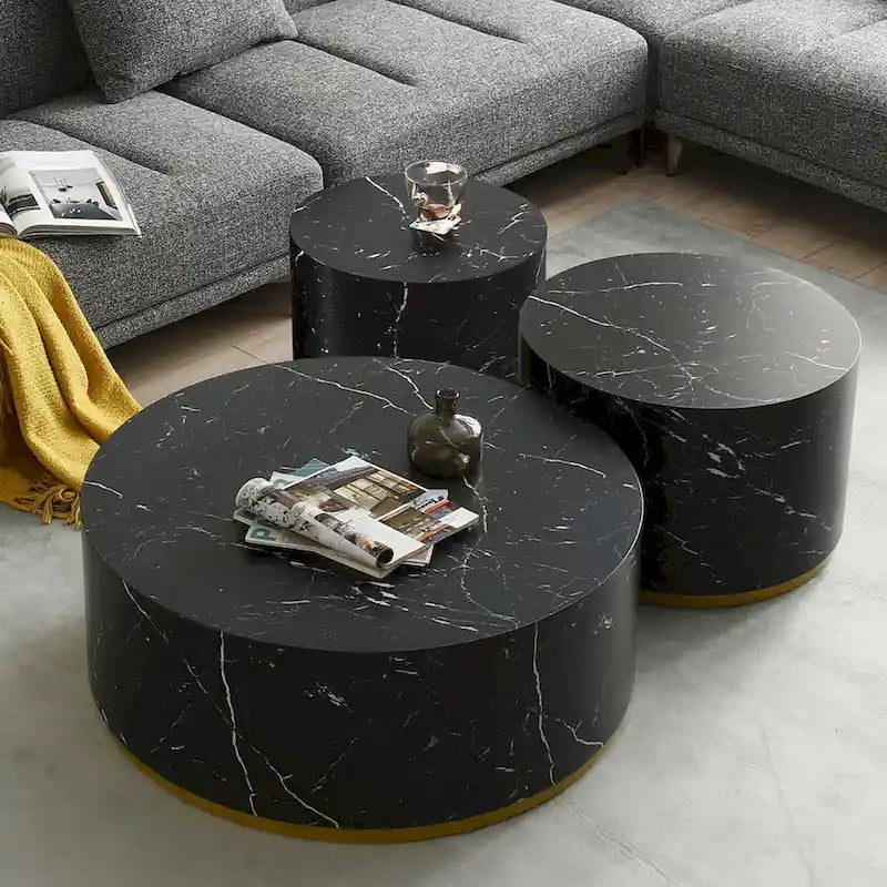 Fully Assembled Round Side Coffee Table For Living Room