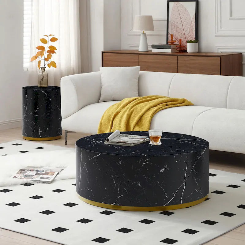 Fully Assembled Round Side Coffee Table For Living Room