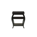 23" Black Wood Bow Leg End Table with Two Shelves - 20W x 18D x 23H