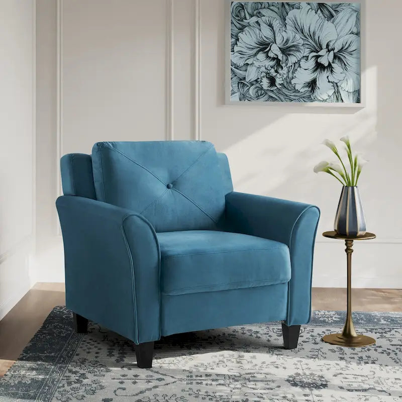 Microfiber Accent Chair with Eucalyptus Wood Frame