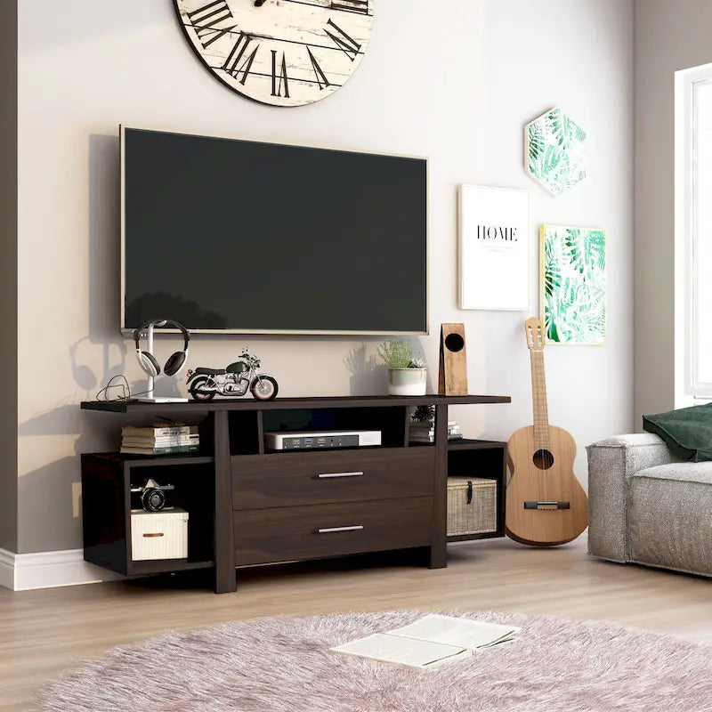 Modern 60-inch Multi-functional Storage TV Console