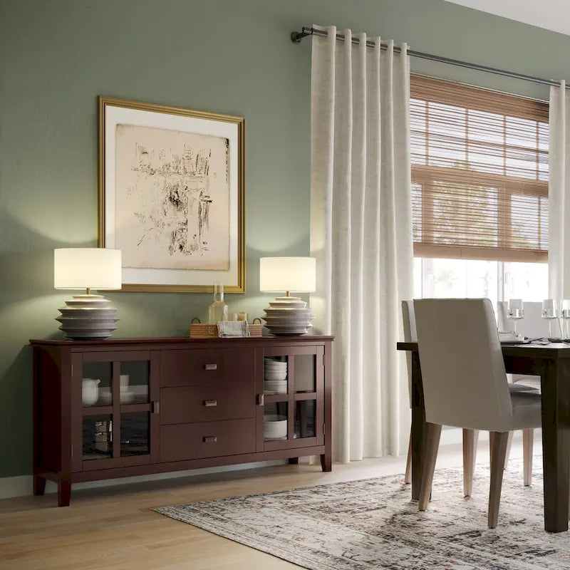 WYNDENHALL Stratford SOLID WOOD 60 Wide Contemporary Sideboard Buffet in Russet Brown - 17d x 60w x 30h