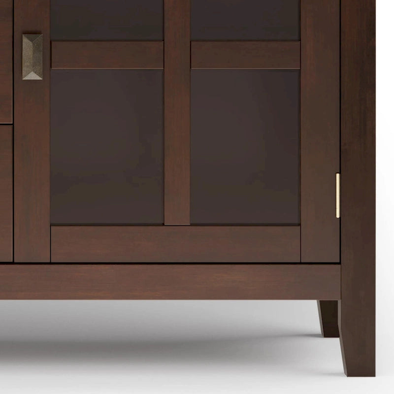 60" Wide Solid Wood Contemporary Sideboard Buffet in Russet Brown