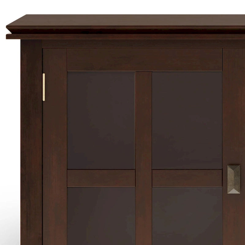 60" Wide Solid Wood Contemporary Sideboard Buffet in Russet Brown