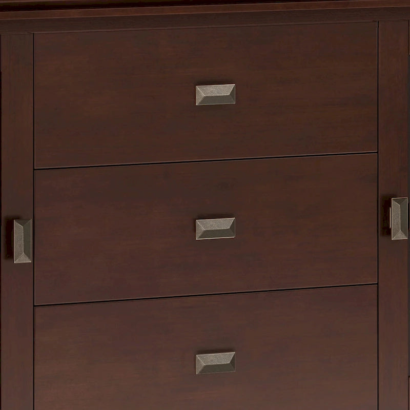 60" Wide Solid Wood Contemporary Sideboard Buffet in Russet Brown