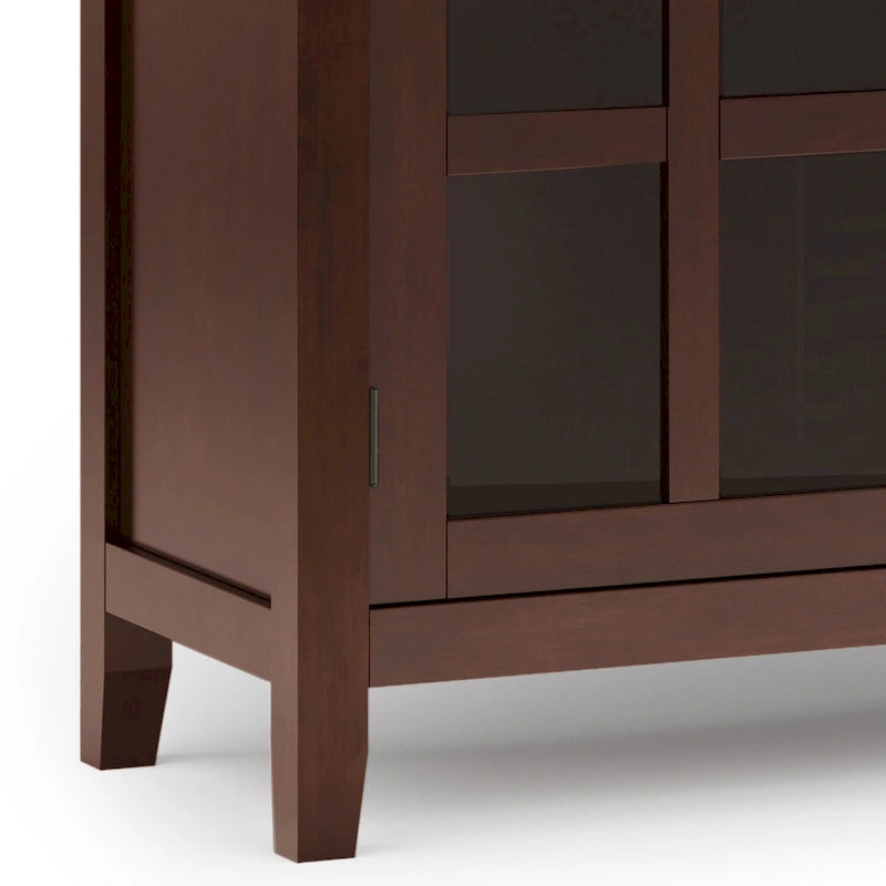 60" Wide Solid Wood Contemporary Sideboard Buffet in Russet Brown