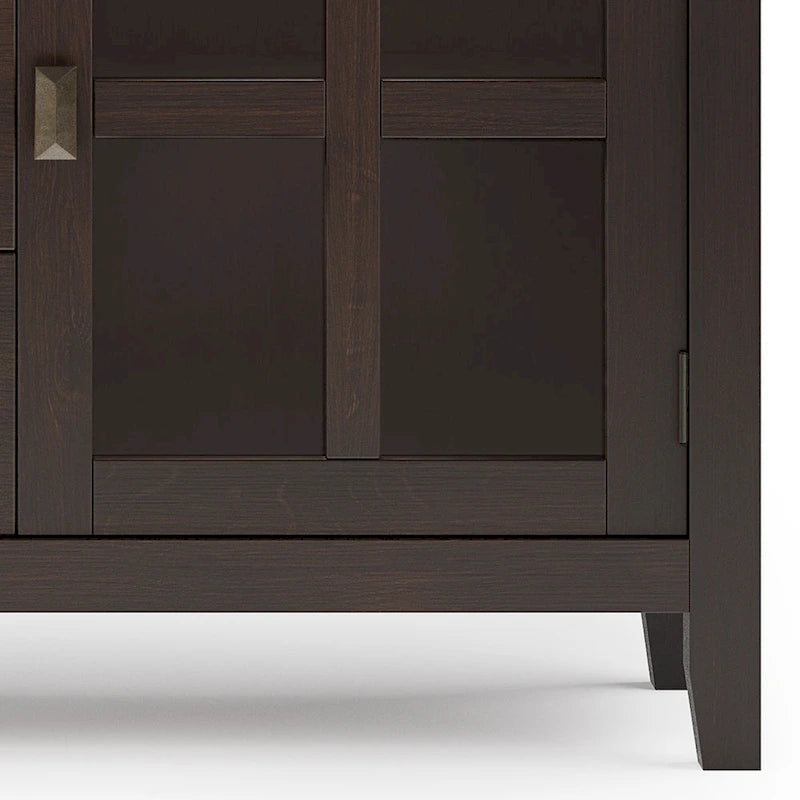 60" Wide Solid Wood Contemporary Sideboard Buffet in Russet Brown