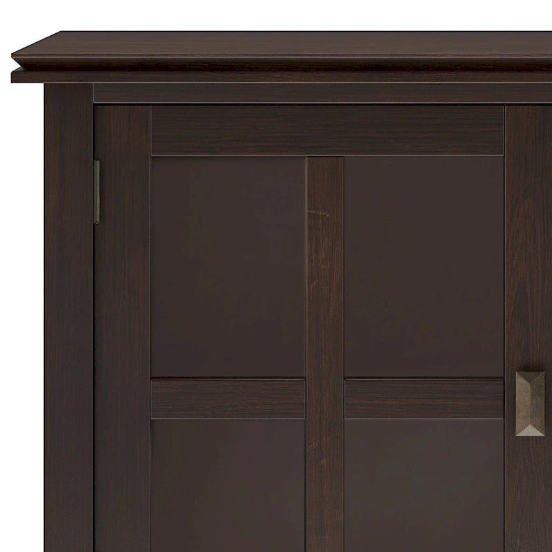 60" Wide Solid Wood Contemporary Sideboard Buffet in Russet Brown