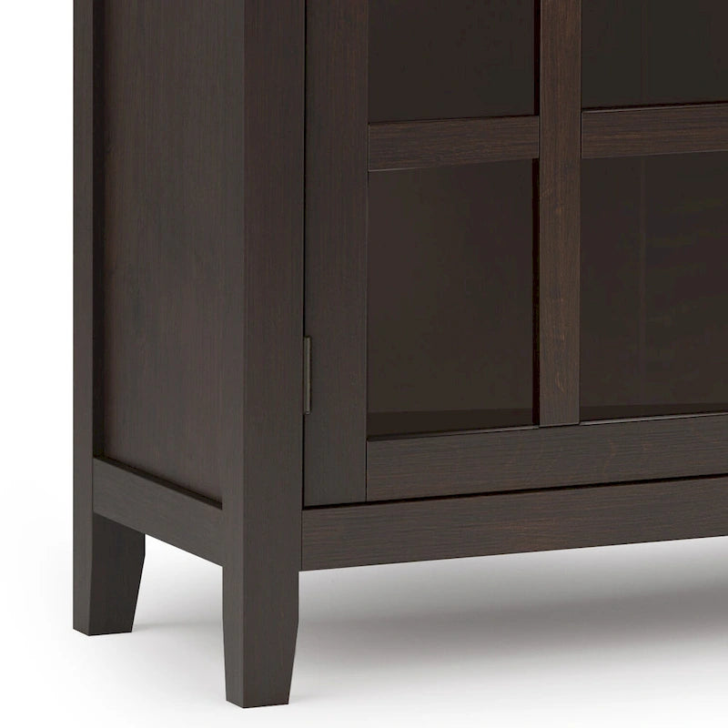 60" Wide Solid Wood Contemporary Sideboard Buffet in Russet Brown