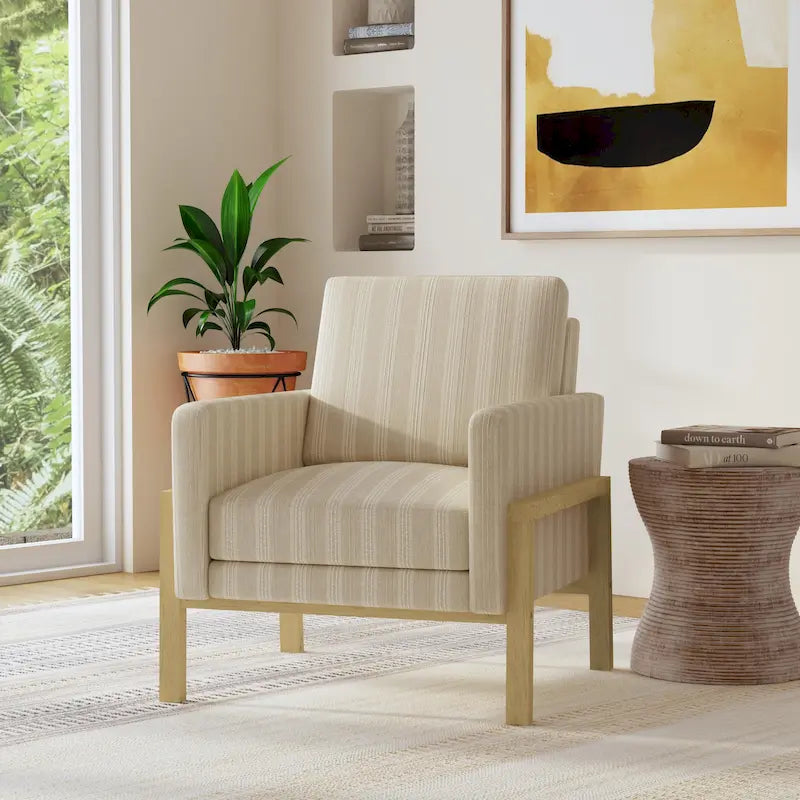 Modern Wood Frame Accent Chair