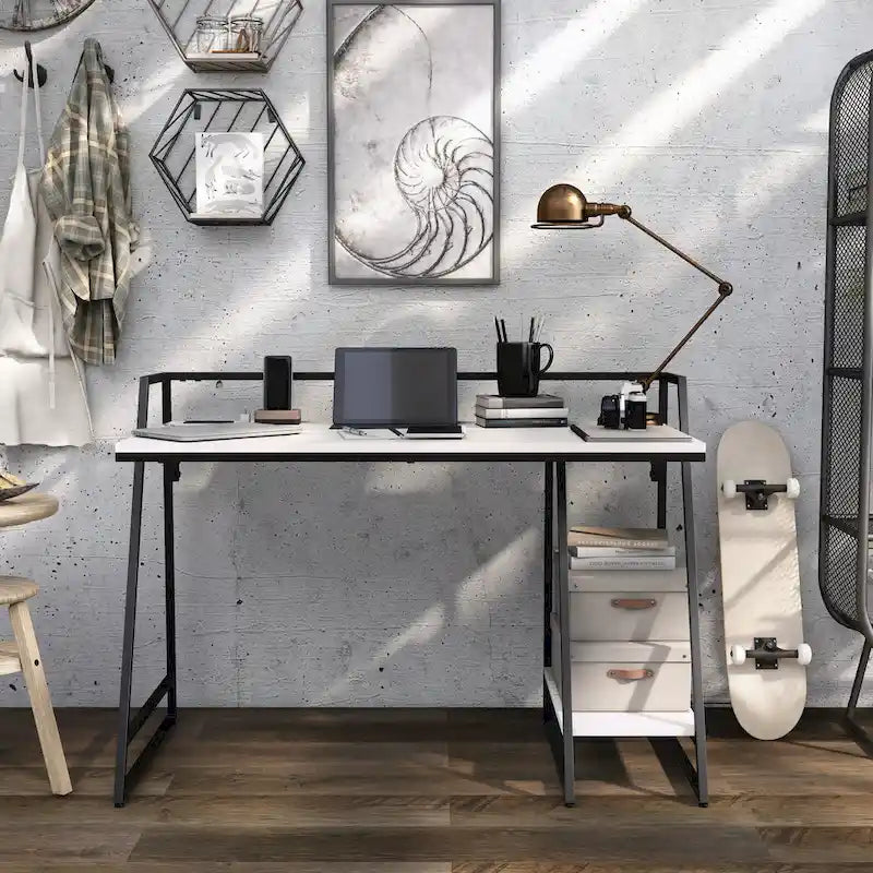 Industrial 49-inch Steel Computer Desk with USB Ports