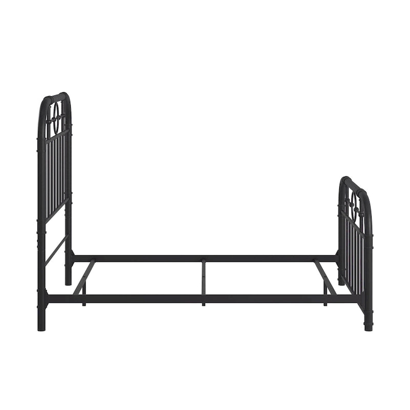 Classic Black Metal Bed with Spindle Headboard