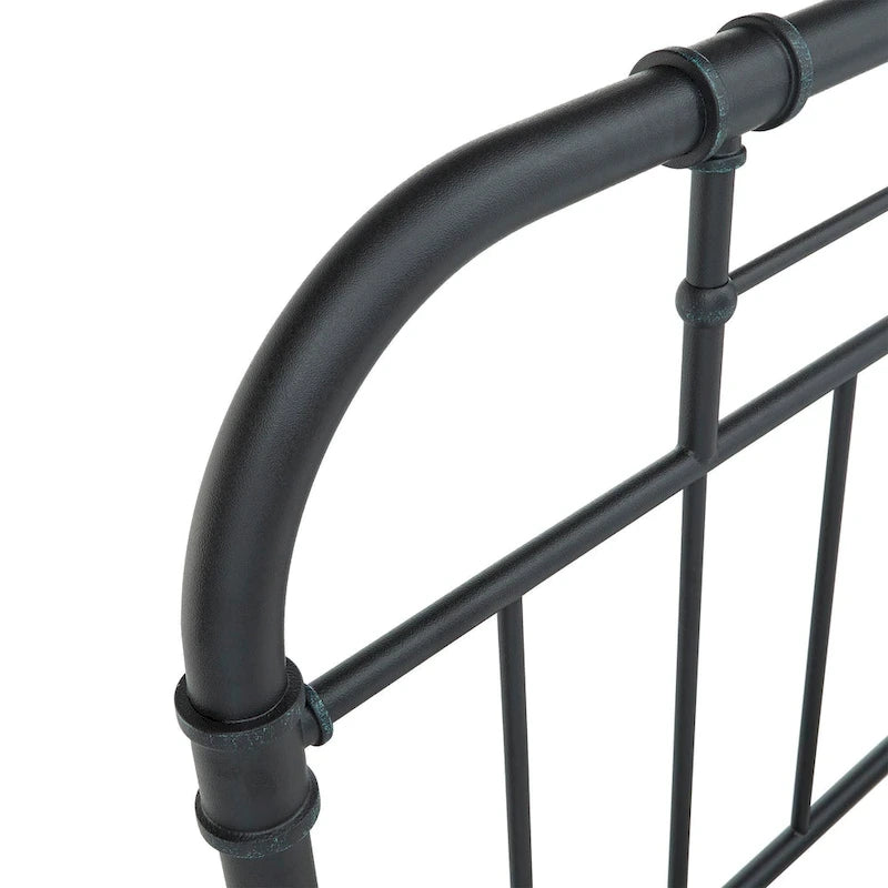 Classic Black Metal Bed with Spindle Headboard