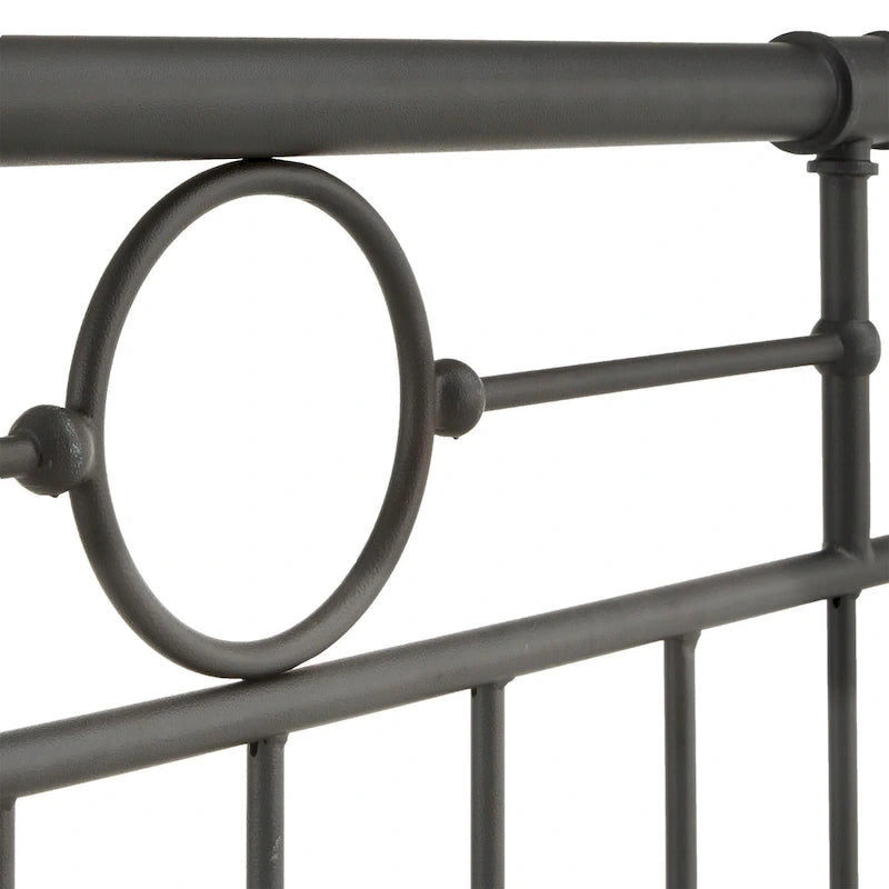 Classic Black Metal Bed with Spindle Headboard