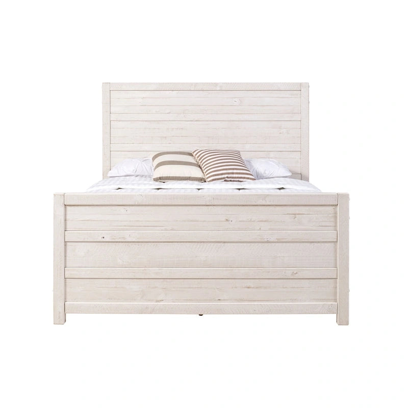 King Size Rustic Panel Bed in Antique Grey