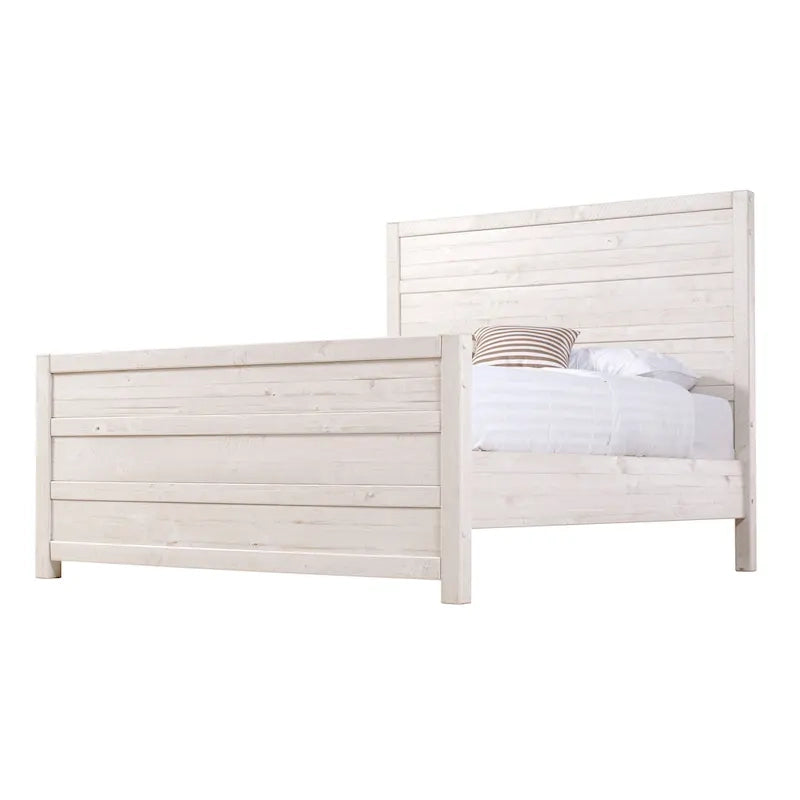King Size Rustic Panel Bed in Antique Grey