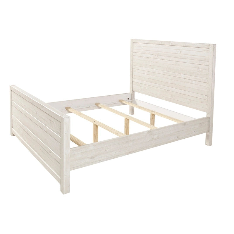 King Size Rustic Panel Bed in Antique Grey