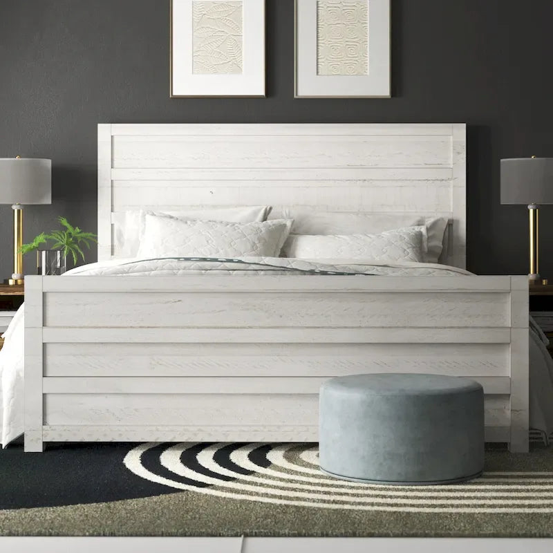 Rustikální manželská postel King Size v barvě Antique Grey