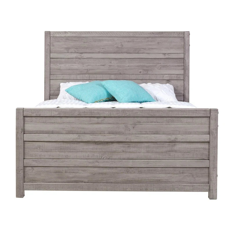 Rustikální manželská postel King Size v barvě Antique Grey