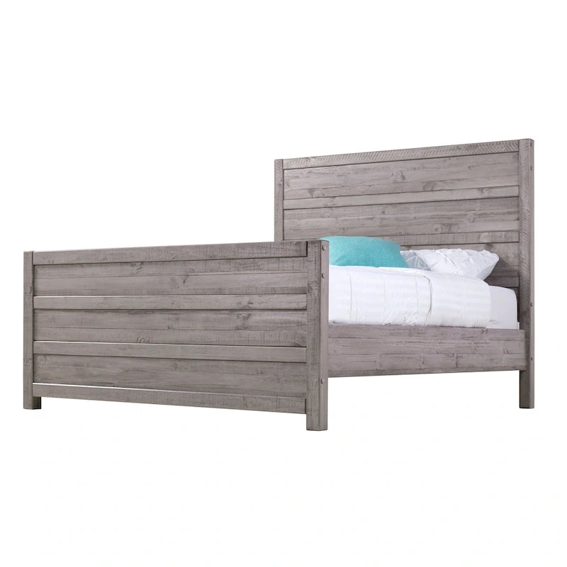 Rustikální manželská postel King Size v barvě Antique Grey