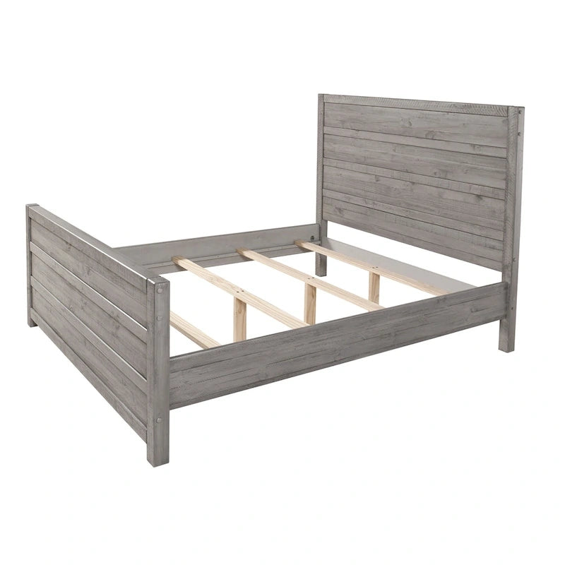 Rustikální manželská postel King Size v barvě Antique Grey
