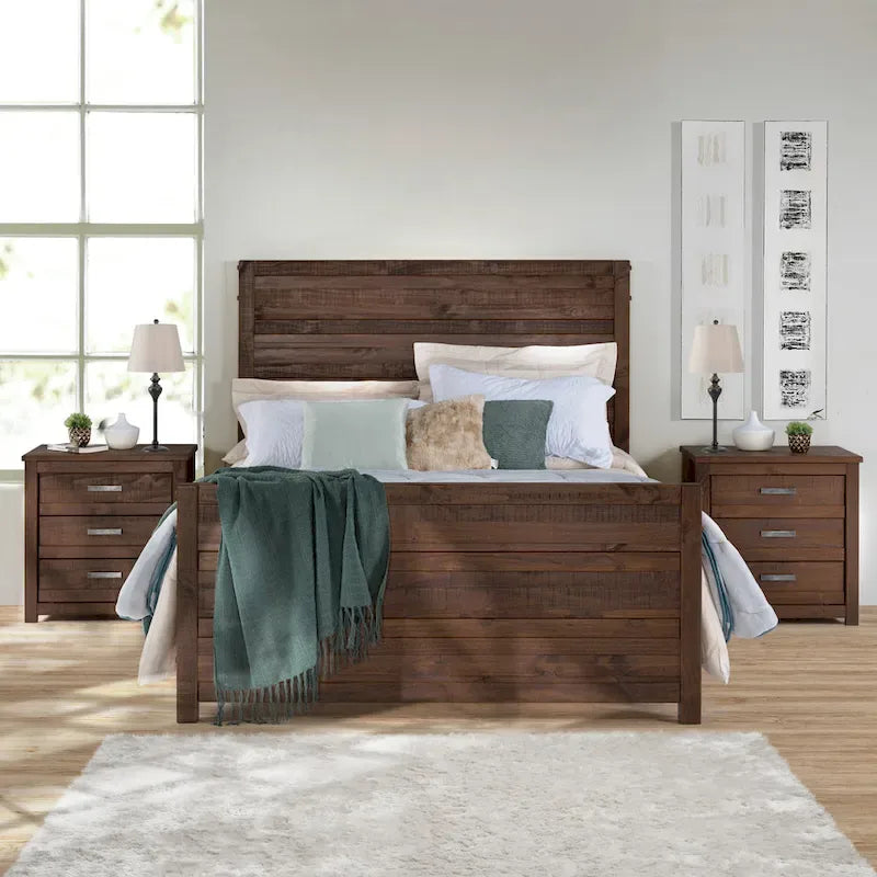 Rustikální manželská postel King Size v barvě Antique Grey
