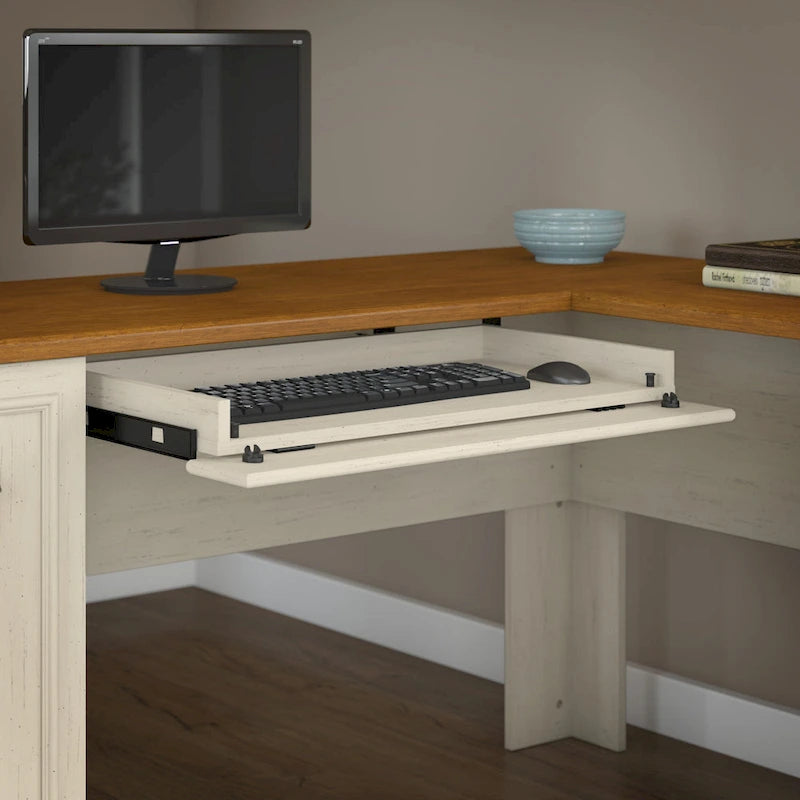 Fairview L-Shaped Desk with Hutch and File Cabinet