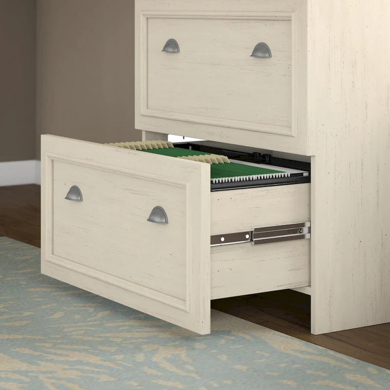 Fairview L-Shaped Desk with Hutch and File Cabinet