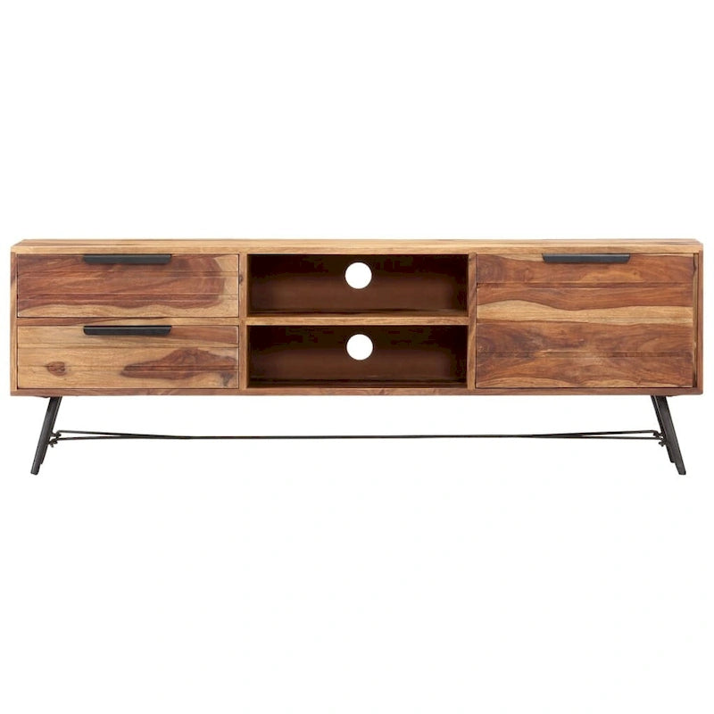 TV Stand 55.1x11x18.5 Solid Sheesham Wood