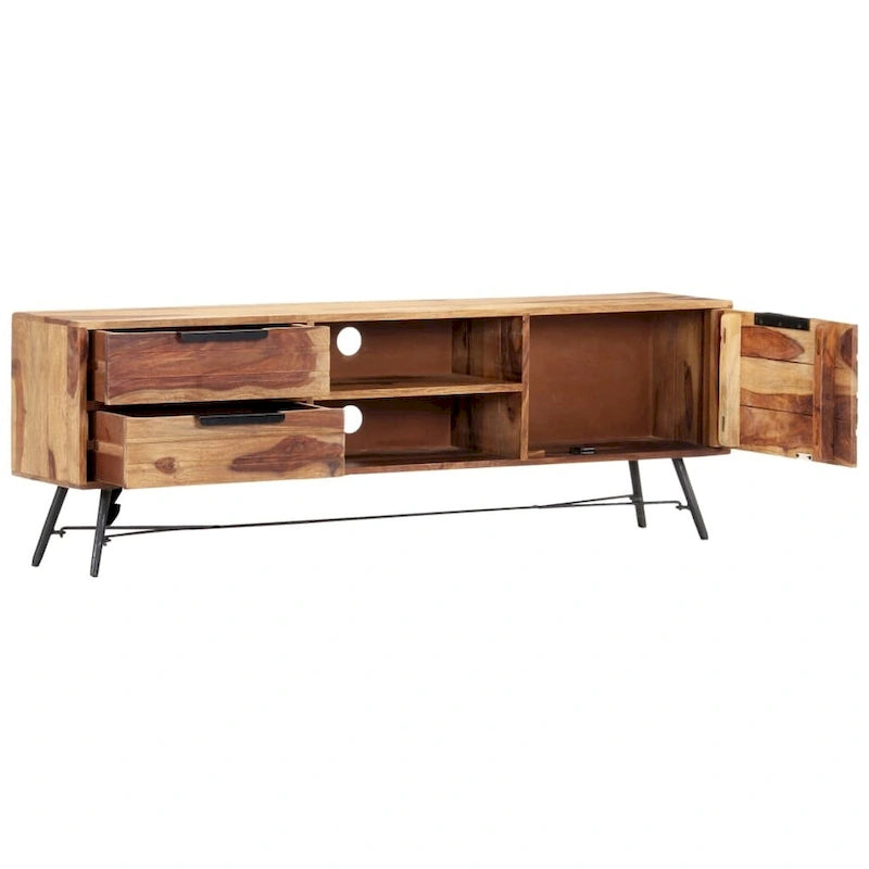 TV Stand 55.1x11x18.5 Solid Sheesham Wood
