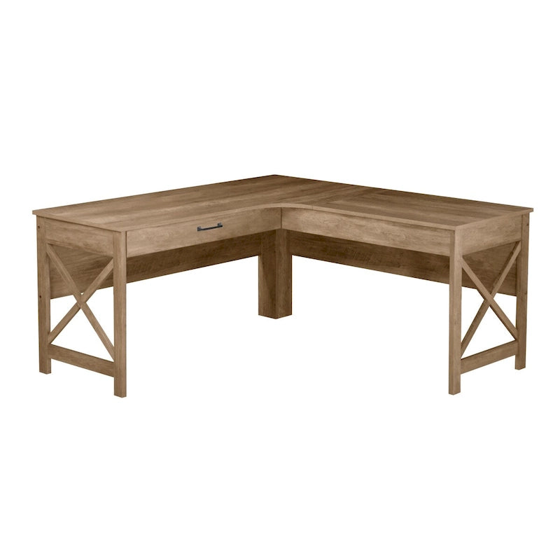 Modern Farmhouse L-Shaped Desk with Drawer