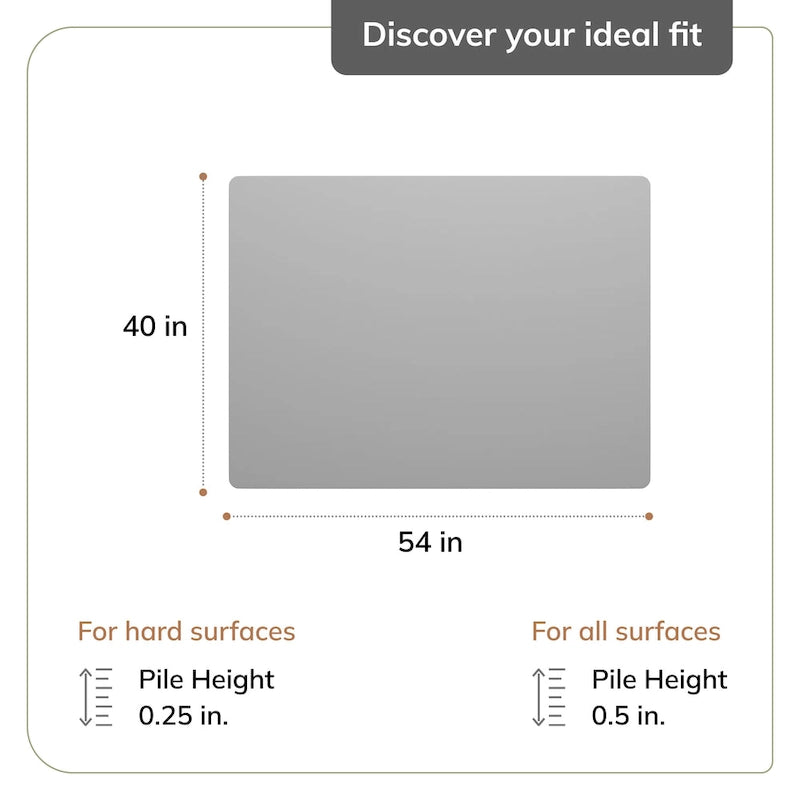 40 x 54.5" Chair Mat for Carpet and Hard Floors