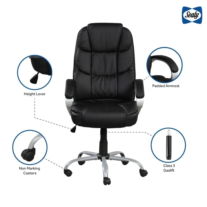 Ergonomická otočná kancelářská židle se středně vysokým opěradlem a polstrovanými područkami